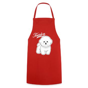 Poodle Courage - Cooking Apron - red - Front - AI Model Male 185 dark (185cm)