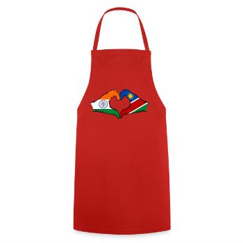 Drapeau de l'Inde et de la Namibie en forme de cœur - Tablier de cuisine - rouge - Devant - AI Model Male 185 dark (185cm)