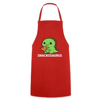 Verspielter Dinosaurier mit Pizzastück - Kochschürze - Rot - Vorne - AI Model Male 185 dark (185cm)