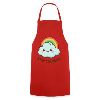 Cute cloud rainbow graphic - Cooking Apron - red - Front - AI Model Male 185 dark (185cm)