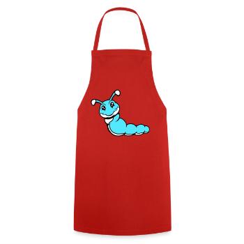 Caterpillar sweet sweet little smiles friendly happy - Cooking Apron - red - Front - AI Model Male 185 dark (185cm)