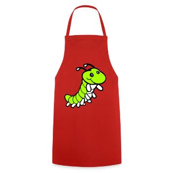 Caterpillar sweet sweet little smiles friendly happy - Cooking Apron - red - Front - AI Model Male 185 dark (185cm)