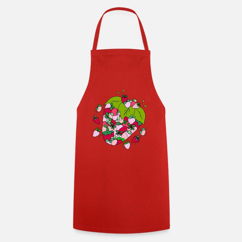 Fruchtige Erdbeeren - Kochschürze - Rot