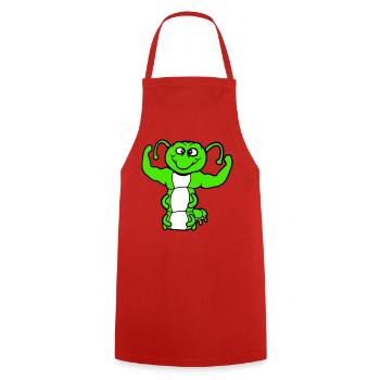 Caterpillar Bodybuilder Strong Muscles Training Gym Hobby - Cooking Apron - red - Front - AI Model Male 185 dark (185cm)