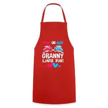 Expectant Mom Christmas Gender Reveal - Cooking Apron - red - Front - AI Model Male 185 dark (185cm)