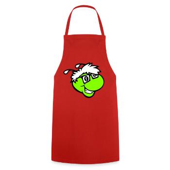 Nerd Caterpillar Intelligent Geek Worm Horn-rimmed Glasses Smart - Cooking Apron - red - Front - AI Model Male 185 dark (185cm)