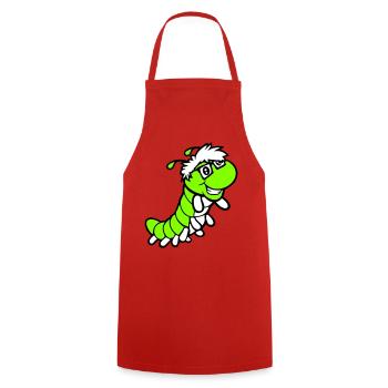 Nerd Caterpillar Intelligent Geek Worm Horn-rimmed Glasses Smart - Cooking Apron - red - Front - AI Model Male 185 dark (185cm)