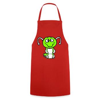 Caterpillar Friendly sweet lovely smiles happy Comic - Cooking Apron - red - Front - AI Model Male 185 dark (185cm)