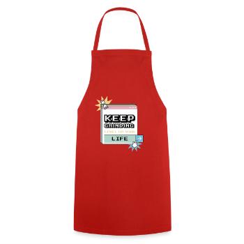 Keep Grinding Design Motivation and Goals - Cooking Apron - red - Front - AI Model Male 185 dark (185cm)