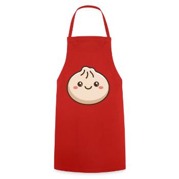 Adorable Dumpling Kawaii Food - Cooking Apron - red - Front - AI Model Male 185 dark (185cm)