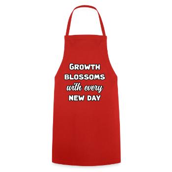 Growth Blossoms With Every New Day Design	 - Cooking Apron - red - Front - AI Model Male 185 dark (185cm)