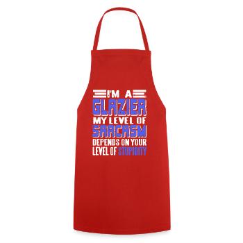 Glazier Bold Clean Trade Pride Minimalist - Cooking Apron - red - Front - AI Model Male 185 dark (185cm)