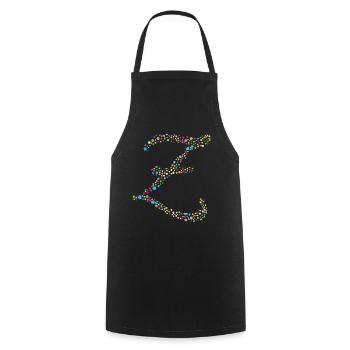 Buntes Punkte Z Buchstabe  - Kochschürze - Schwarz - Vorne - AI Model Male 185 dark (185cm)
