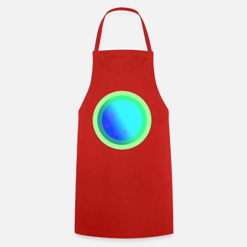 Celestial Blue Constellation Design - Cooking Apron - red