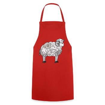 Ram - Cooking Apron - red - Front - AI Model Male 185 dark (185cm)