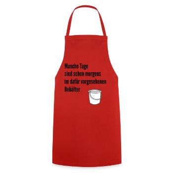 Day in the bucket - Cooking Apron - red - Front - AI Model Male 185 dark (185cm)
