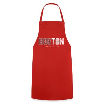 Boston Skyline Silhouette-Design - Kochschürze - Rot - Vorne - AI Model Male 185 dark (185cm)