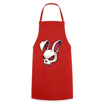 Böser Hase Schädel Illustration - Kochschürze - Rot - Vorne - AI Model Male 185 dark (185cm)