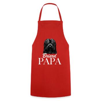 Briard Papa - Cooking Apron - red - Front - AI Model Male 185 dark (185cm)