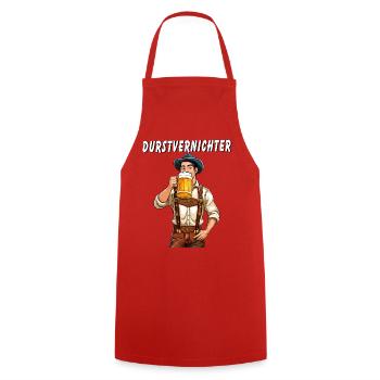Bière MAN - Tablier de cuisine - rouge - Devant - AI Model Male 185 dark (185cm)