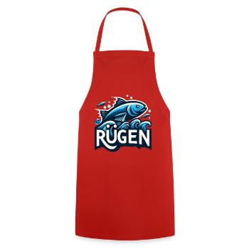 Baltic Sea Island of Rügen - Cooking Apron - red - Front - AI Model Male 185 dark (185cm)