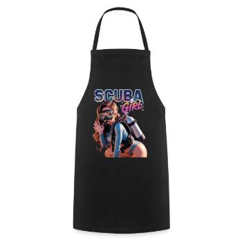 Scuba Girl Diver Design - Tablier de cuisine - noir - Devant - AI Model Male 185 dark (185cm)