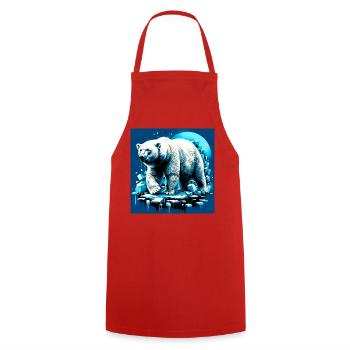 polar bear - Cooking Apron - red - Front - AI Model Male 185 dark (185cm)