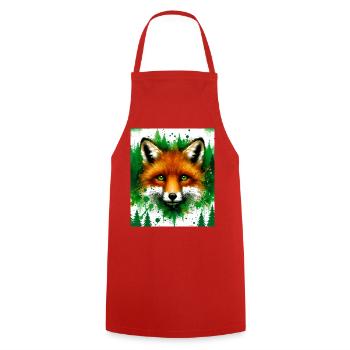 fox - Cooking Apron - red - Front - AI Model Male 185 dark (185cm)