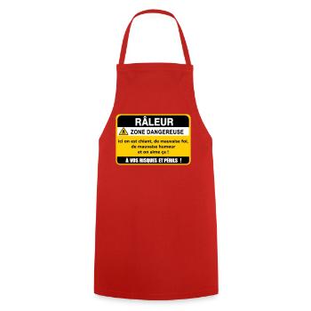 Complaining Danger Zone - Cooking Apron - red - Front - AI Model Male 185 dark (185cm)