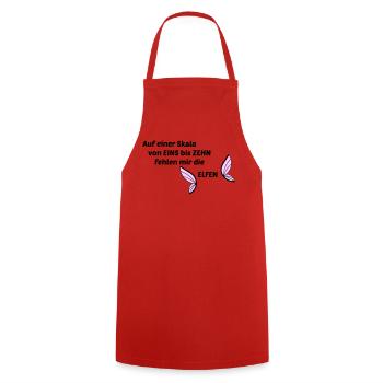 Elves - Cooking Apron - red - Front - AI Model Male 185 dark (185cm)