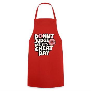 Freches Donut T-Shirt zum Tag des Gerichts - Kochschürze - Rot - Vorne - AI Model Male 185 dark (185cm)