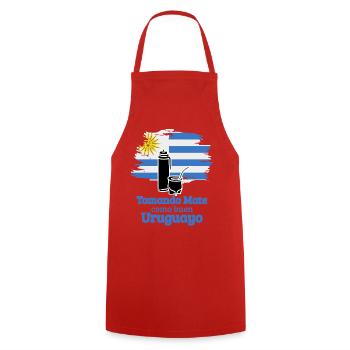 Uruguayan Style with Mate - Cooking Apron - red - Front - AI Model Male 185 dark (185cm)