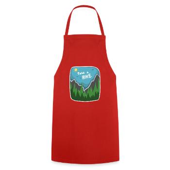 Faites une randonnée – Adventure & Hiking Design - Tablier de cuisine - rouge - Devant - AI Model Male 185 dark (185cm)