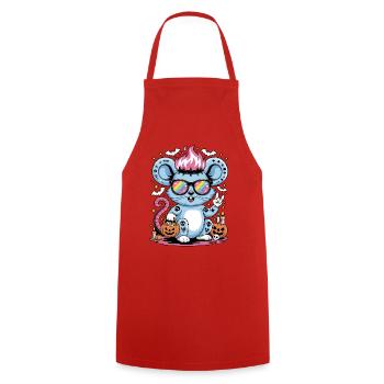 Rocker Mouse Halloween Rat - Cooking Apron - red - Front - AI Model Male 185 dark (185cm)
