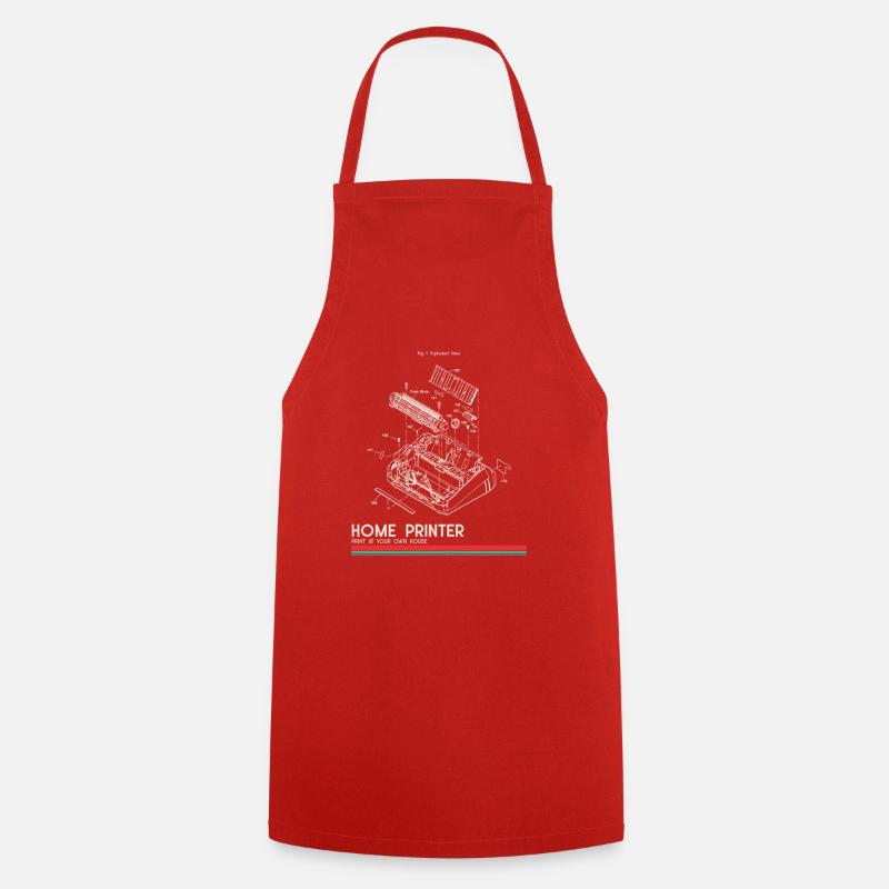 Home Printer Blueprint - Cooking Apron - red