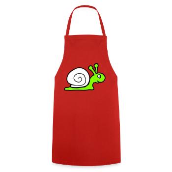 Snail Shell Cute Cute Happy Cool - Cooking Apron - red - Front - AI Model Male 185 dark (185cm)
