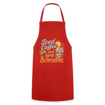 Eiskaffee und Sonnenschein - Kochschürze - Rot - Vorne - AI Model Male 185 dark (185cm)