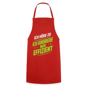 I'm Listening – Funny Saying | Efficiently ignore - Cooking Apron - red - Front - AI Model Male 185 dark (185cm)