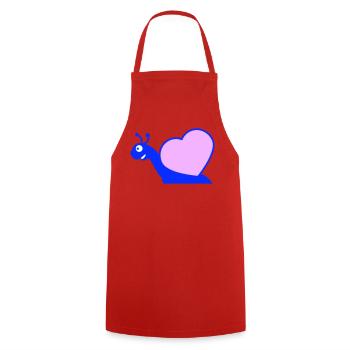 Snail Heart Snail Shell Cute Love Romantic - Cooking Apron - red - Front - AI Model Male 185 dark (185cm)
