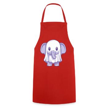 Éléphant Halloween Fantôme - Tablier de cuisine - rouge - Devant - AI Model Male 185 dark (185cm)