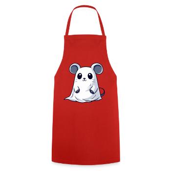 Mouse Halloween Ghost - Cooking Apron - red - Front - AI Model Male 185 dark (185cm)