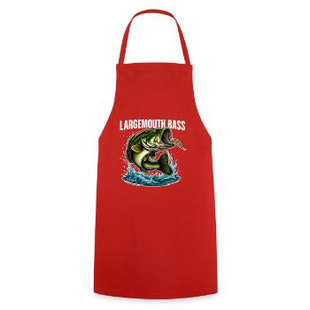 Largemouth Bass Jump Graphic - Cooking Apron - red - Front - AI Model Male 185 dark (185cm)