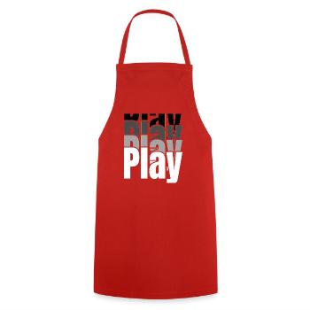 Chevauchement de la typographie de jeu - Tablier de cuisine - rouge - Devant - AI Model Male 185 dark (185cm)