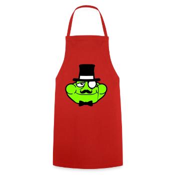 M. Grenouille Sir M. Rich Monocle Lunettes Chapeau haut de forme - Tablier de cuisine - rouge - Devant - AI Model Male 185 dark (185cm)