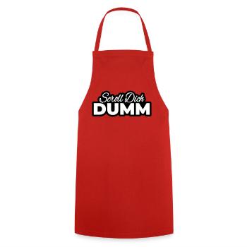 Scroll You Stupid Typo Print - Cooking Apron - red - Front - AI Model Male 185 dark (185cm)