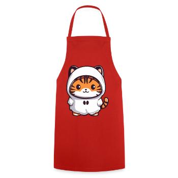 Tiger Halloween Ghost - Cooking Apron - red - Front - AI Model Male 185 dark (185cm)