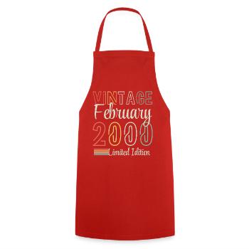 Vintage Février 2000 – Édition Limitée Anniversair - Tablier de cuisine - rouge - Devant - AI Model Male 185 dark (185cm)