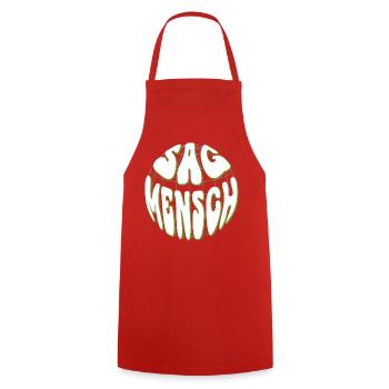 Global Retro Typo Vert Néon - Say Man - Tablier de cuisine - rouge - Devant - AI Model Male 185 dark (185cm)