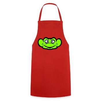 grenouille crapaud sourire drôle bande dessinée heureux cool - Tablier de cuisine - rouge - Devant - AI Model Male 185 dark (185cm)