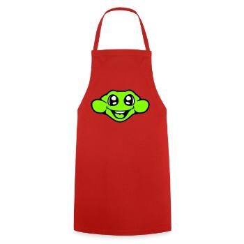 Frosch Kröte lächelt lustig Comic glücklich Cool - Kochschürze - Rot - Vorne - AI Model Male 185 dark (185cm)